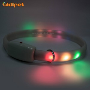 Haustier-Geschenk-Silikon personifiziertes buntes elektronisches Hundehalsband des Hundehalsband-LED