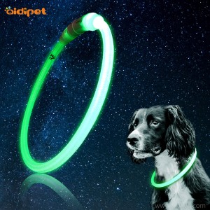 Nylon LED leuchten Hundehalsband Tubular Form Haustier Halskette frei schneiden